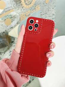 Funda compatible con iphone con marco de corazón - Rojo - Ver 2