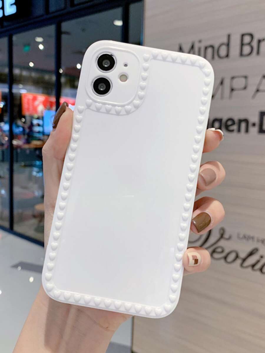 Heart Frame Case Compatible With iPhone - White - View 1