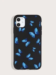 Butterfly Print Case Compatible With iPhone - Black - View 1