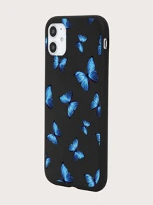 Butterfly Print Case Compatible With iPhone - Black - View 4