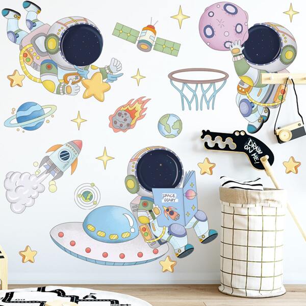 

Kids Astronaut Print Wall Sticker, Multicolor