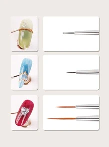 Nail Art Brushes Set,15PCS Gel Nail Art Painting Kit Brushes, Flower Drawing Pen Gel Nail Polish Painting Brushes Nail Art Pens Kit Manicure Nail Art Polish Pen Tool,For Home Use and Professional Nail Salon - White - View 4