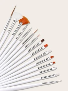 Nail Art Brushes Set,15PCS Gel Nail Art Painting Kit Brushes, Flower Drawing Pen Gel Nail Polish Painting Brushes Nail Art Pens Kit Manicure Nail Art Polish Pen Tool,For Home Use and Professional Nail Salon - White - View 6