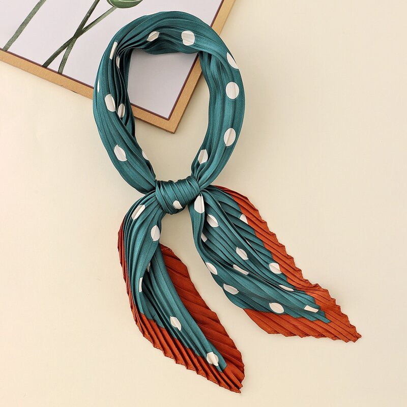 

Polka Dot Pleated Bandana, Green
