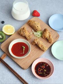 4件套小麦秸秆调味碟，混色，适用于家庭和餐厅 - 彩色 - 查看 3