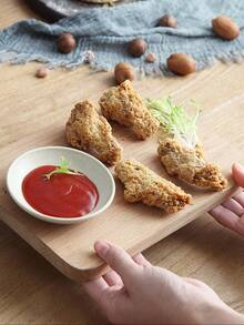 4件套小麦秸秆调味碟，混色，适用于家庭和餐厅 - 彩色 - 查看 4