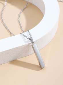 HOTNICE 時尚流行男士幾何魅力項鍊不銹鋼朋克嘻哈風格適合珠寶禮物和時尚外觀 - 銀色 - 查看 1