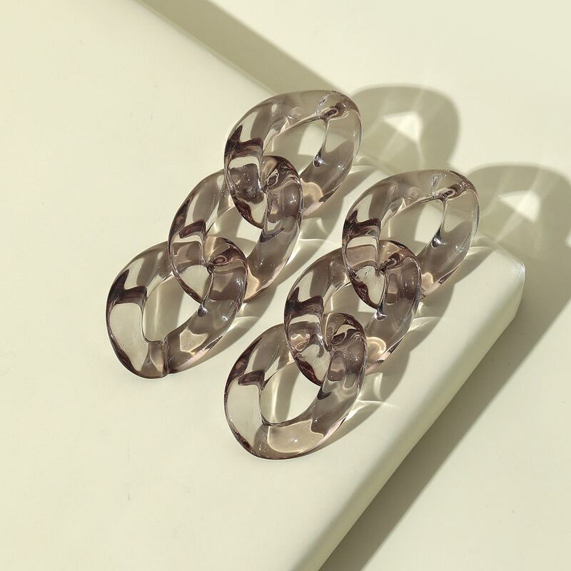 

Chain Drop Earrings, Grey