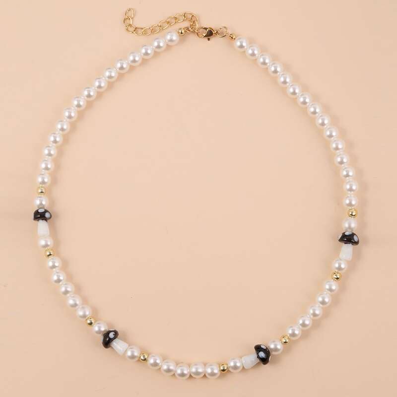 

Faux Pearl Beaded Necklace, Multicolor
