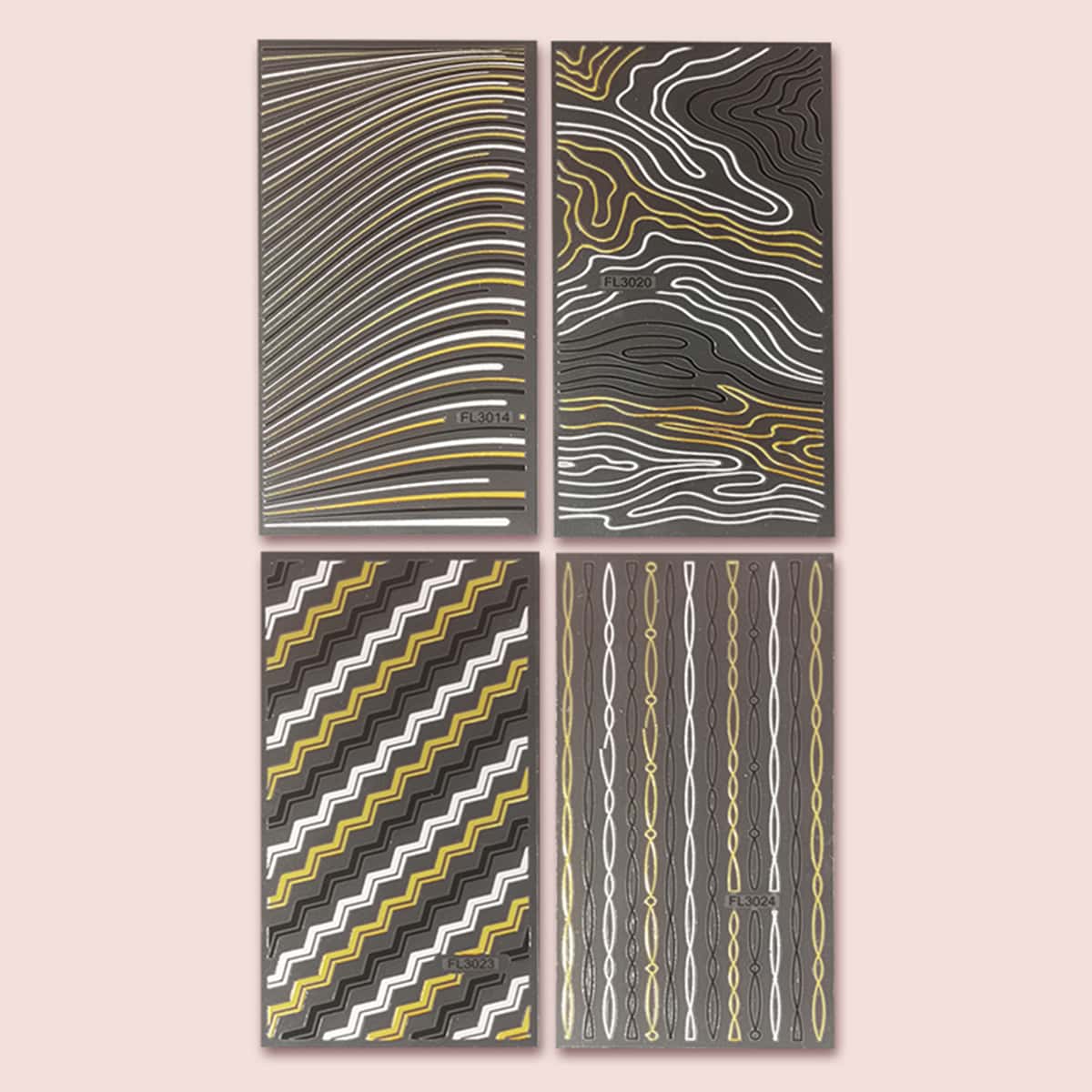 

4sheets Simple Line Nail Art Stickers, Multicolor