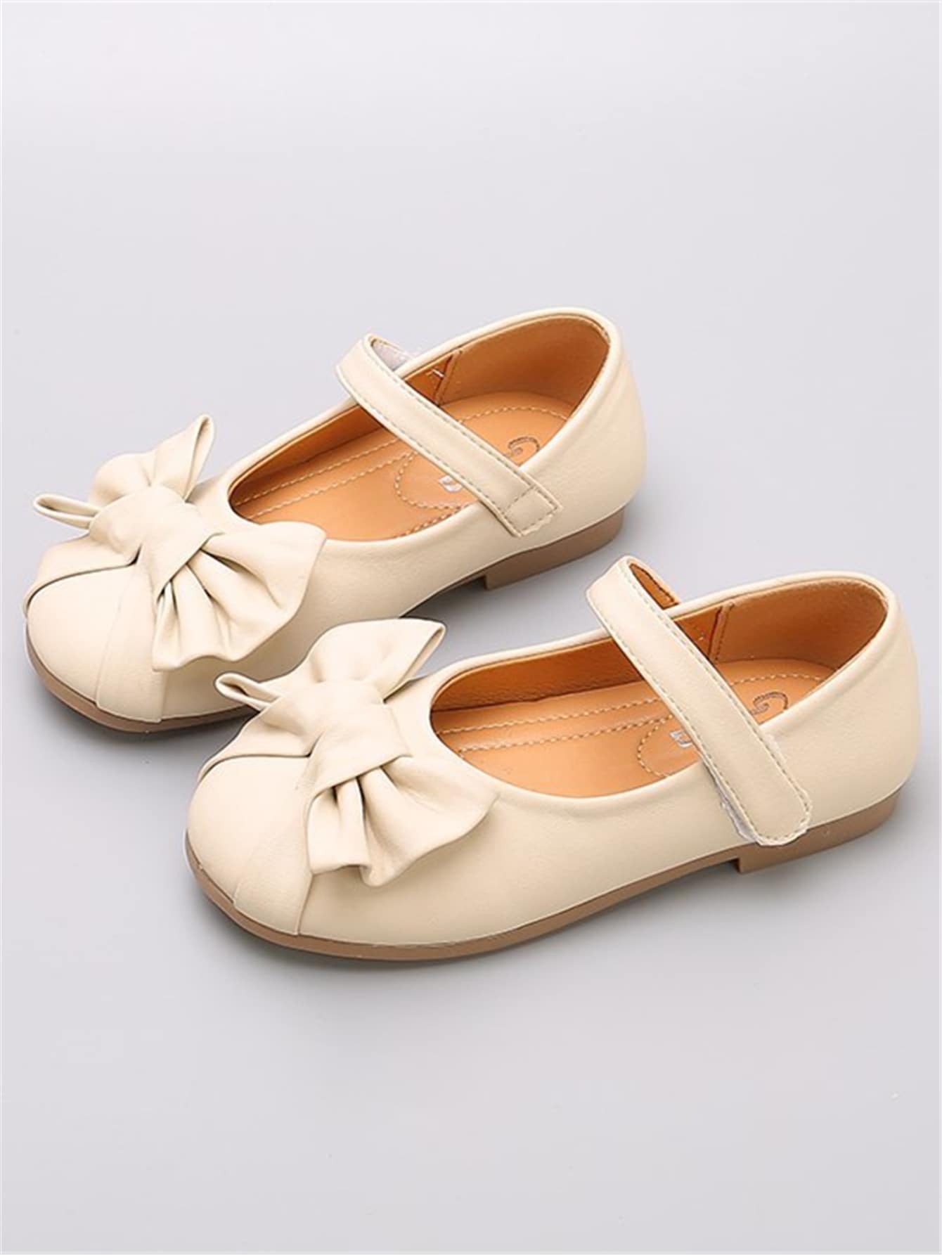 Zapatillas de niñas con lazo - Beis - Ver 1
