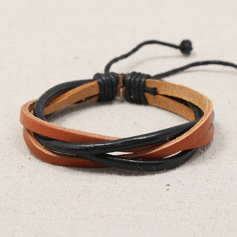 

Guys PU Leather Bracelet, Brown
