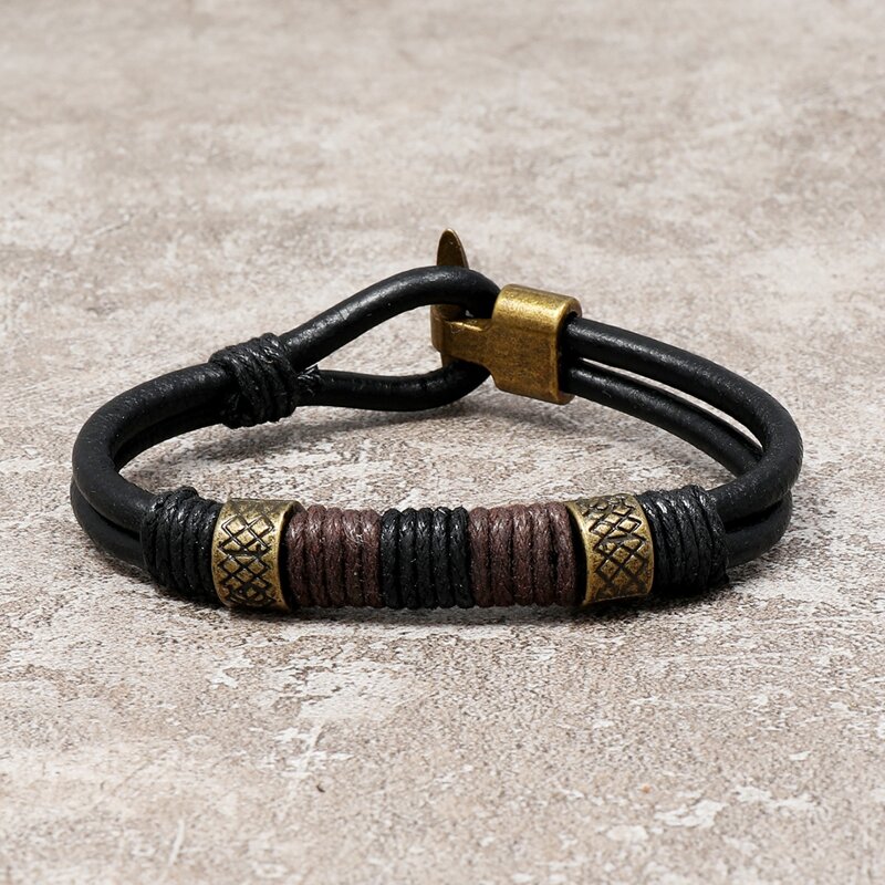 

Guys PU Leather Bracelet, Black
