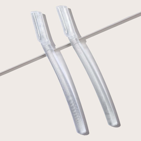 

2pcs Eyebrow Trimming Knife, Clear