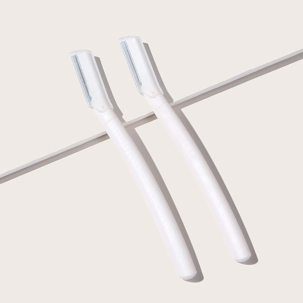 

2pcs Eyebrow Trimming Knife, White