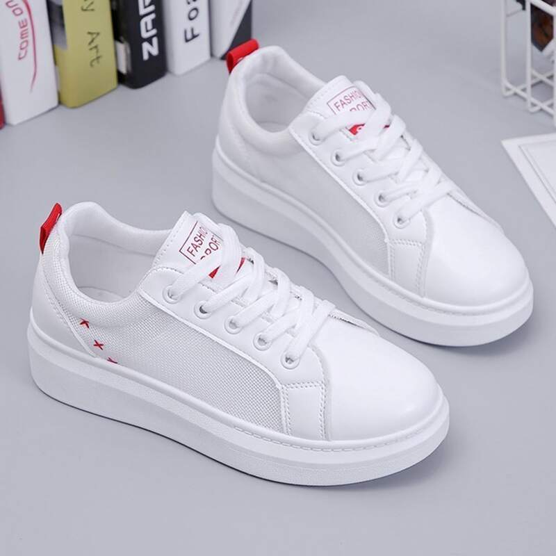 

Solid Mesh Skate Sneakers, White