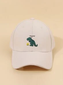 1pc Unisex Ski Hat Y2k Style Dinosaur & Floral Embroidery Baseball Cap Outdoor Cold-proof Leisure Winter Hat Suitable For Daily Commute - Beige - View 2