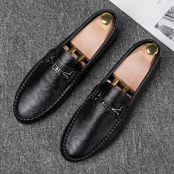 

Men Snaffle Decor Loafers, Black