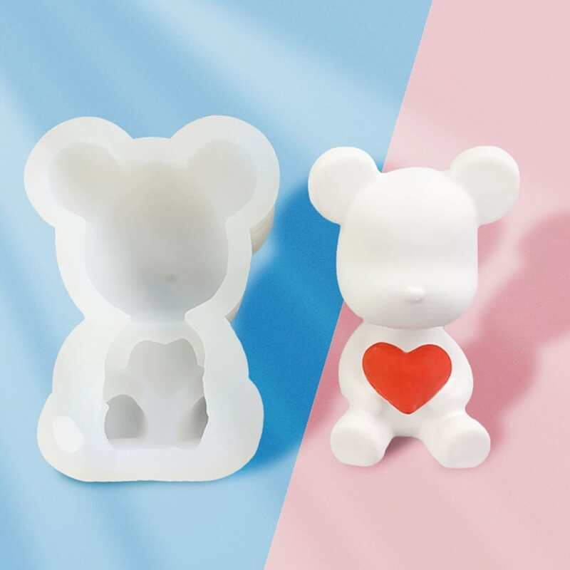 

1pc Bear Shaped Silicone Mold, White
