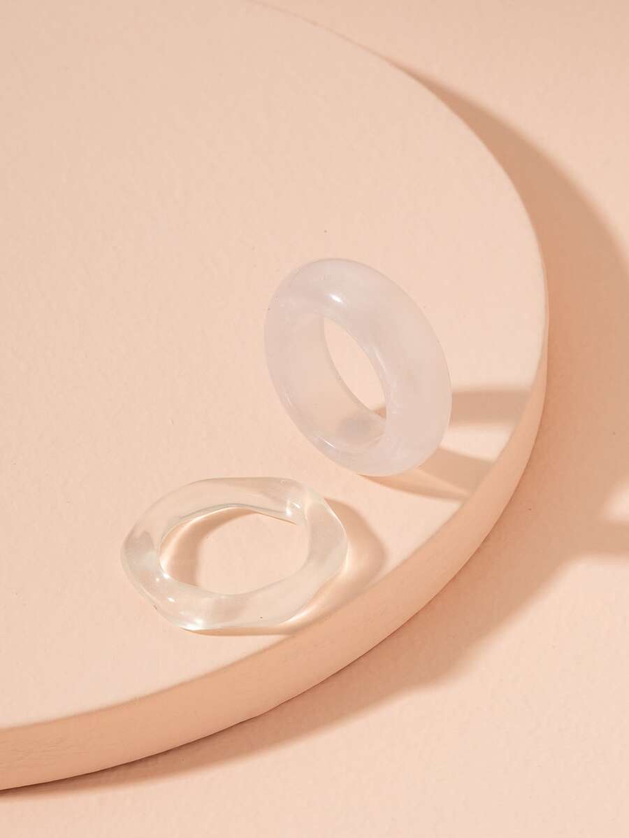 2入組鏤空戒指 - 無色 - 查看 1