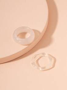 2入組鏤空戒指 - 無色 - 查看 2
