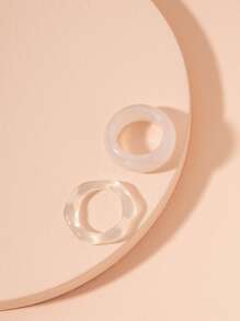 2入組鏤空戒指 - 無色 - 查看 3