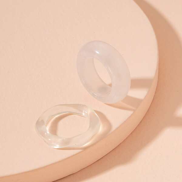 

2pcs Hollow Out Ring, Clear