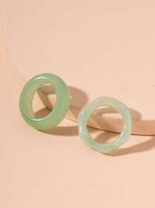 2pcs Hollow Out Ring - Green - View 3