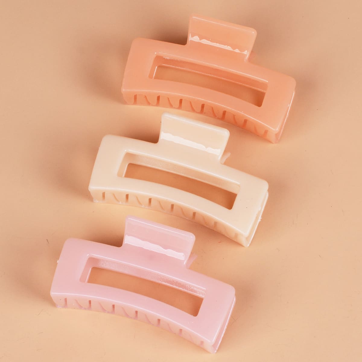 

3pcs Simple Hair Claw, Multicolor