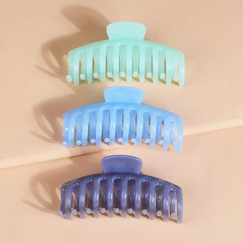 

3pcs Simple Hair Claw, Multicolor