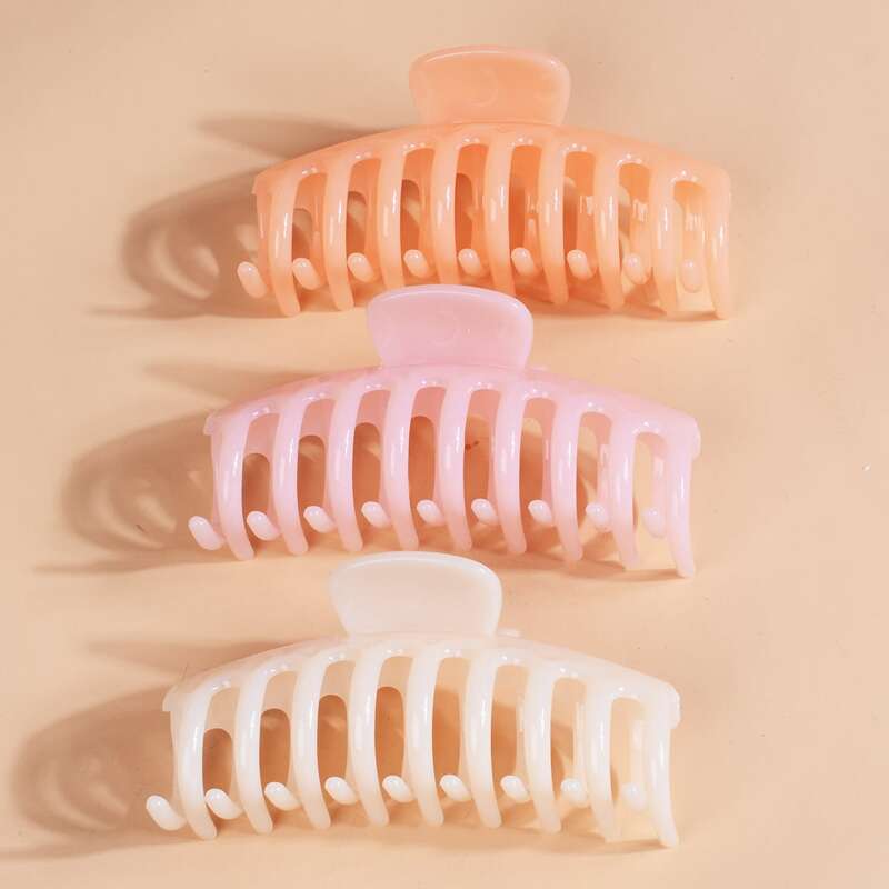 

3pcs Simple Hair Claw, Multicolor