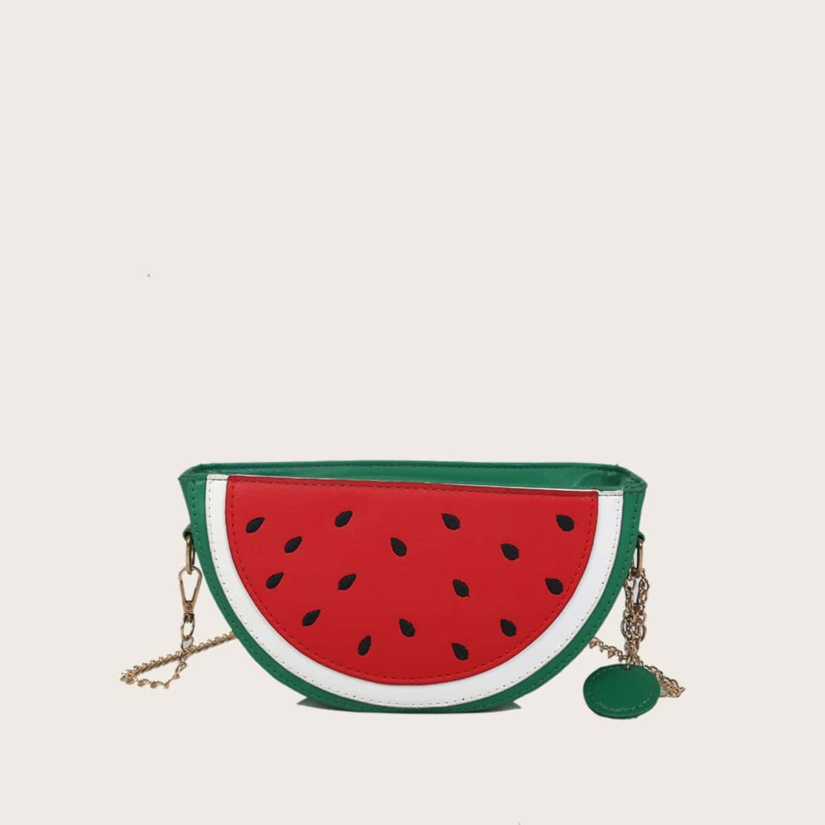 

Watermelon Chain Crossbody Bag, Red
