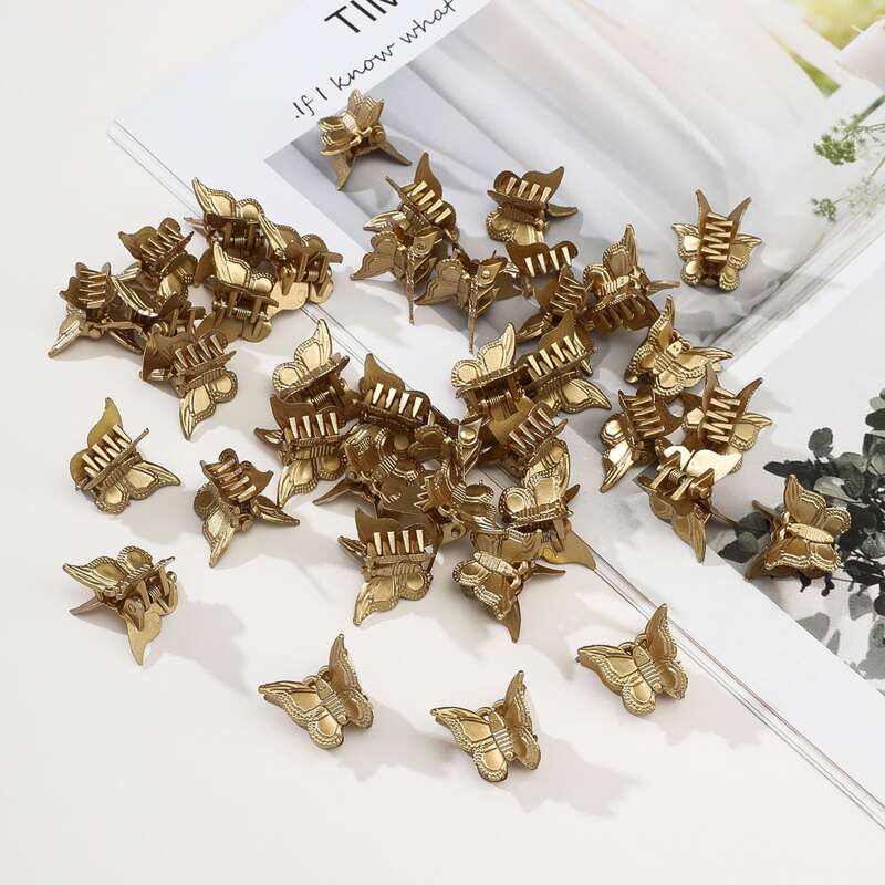 

20pcs Butterfly Hair Claw, Gold