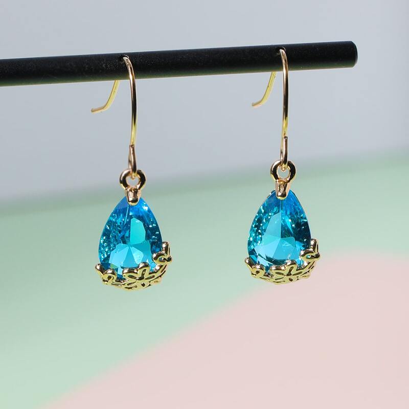 

Water Drop Earrings, Blue