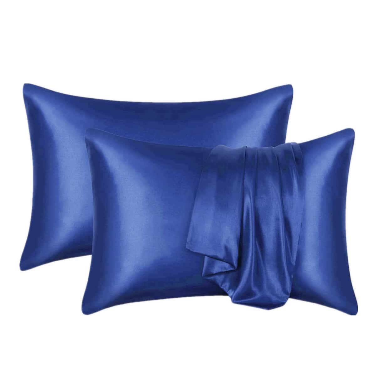 

1pair Plain Satin Pillowcase Without Filler, Royal blue