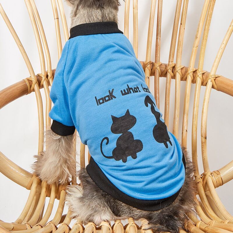

Cartoon Graphic Pet Tee, Blue