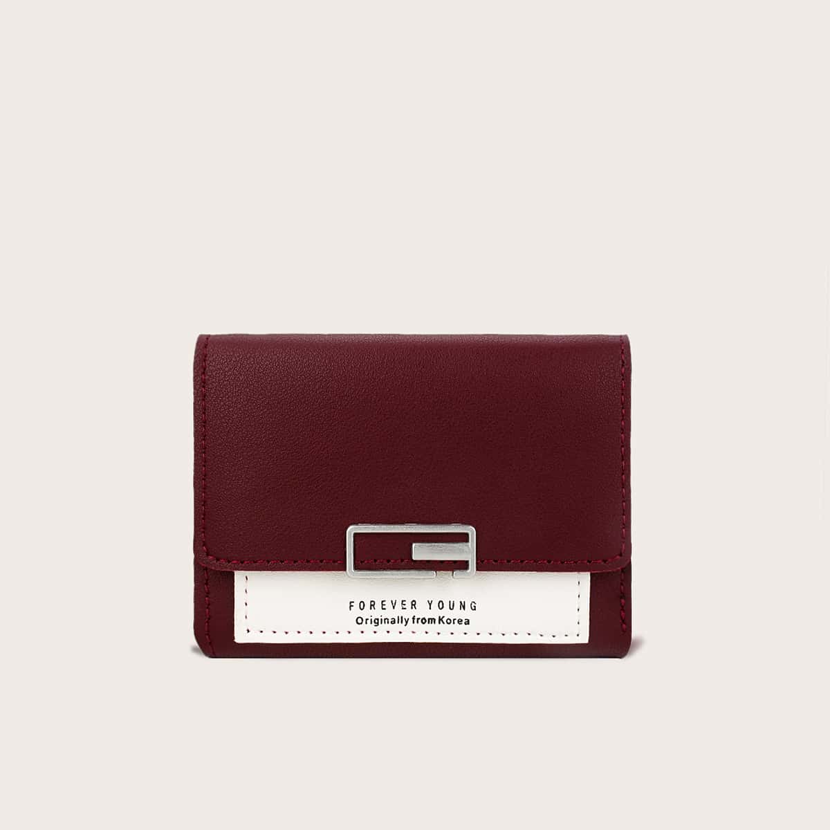 

Colorblock Fold Over Purse, Burgundy