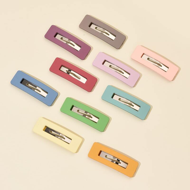 

10pcs Colorful Hair Clip, Multicolor