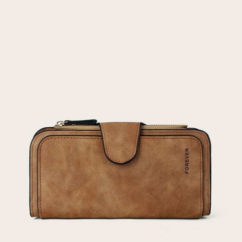 

Simple Zip Purse, Brown