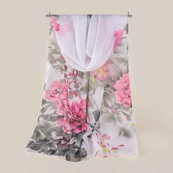 

Flower Print Scarf, Multicolor