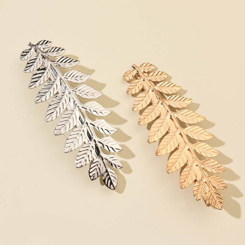 

2pcs Leaf Hair Clip, Multicolor