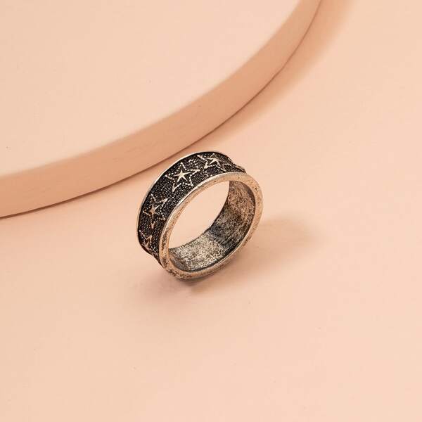 

Star Decor Ring, Antique silver