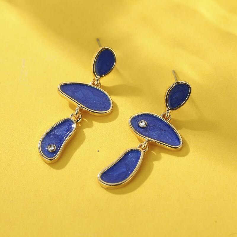 

Rhinestone Decor Drop Earrings, Royal blue