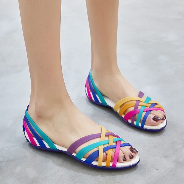 

Color Block Strappy Sandals, Multicolor