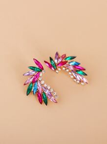 1 par de pendientes de mujer con hermosos cristales, regalo de joyería para la fecha de San Valentín - Multicolor - Ver 1
