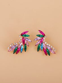1 par de pendientes de mujer con hermosos cristales, regalo de joyería para la fecha de San Valentín - Multicolor - Ver 3