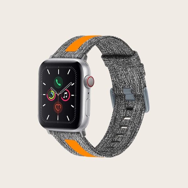 

Striped Canvas Apple Watchband, Multicolor