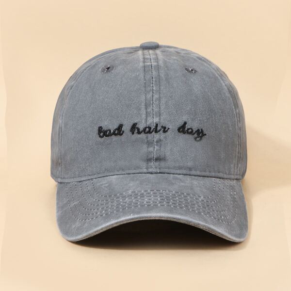 

Men Letter Embroidered Baseball Cap, Grey
