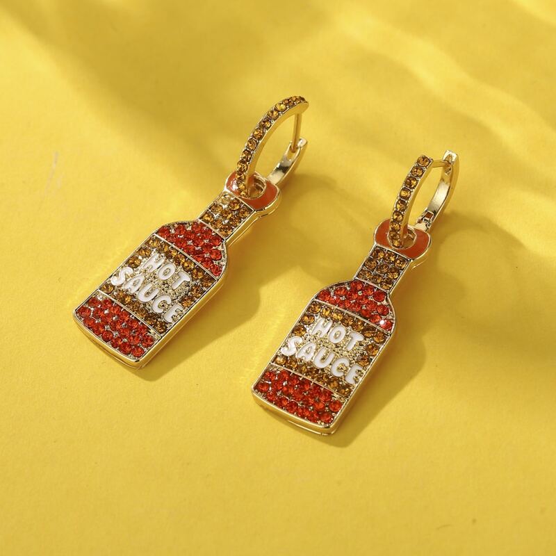 

Rhinestone Bottle Drop Earrings, Multicolor