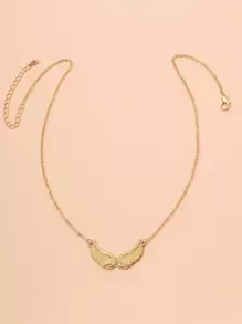 翅膀吊墜項鍊 - 金黃色 - 查看 3